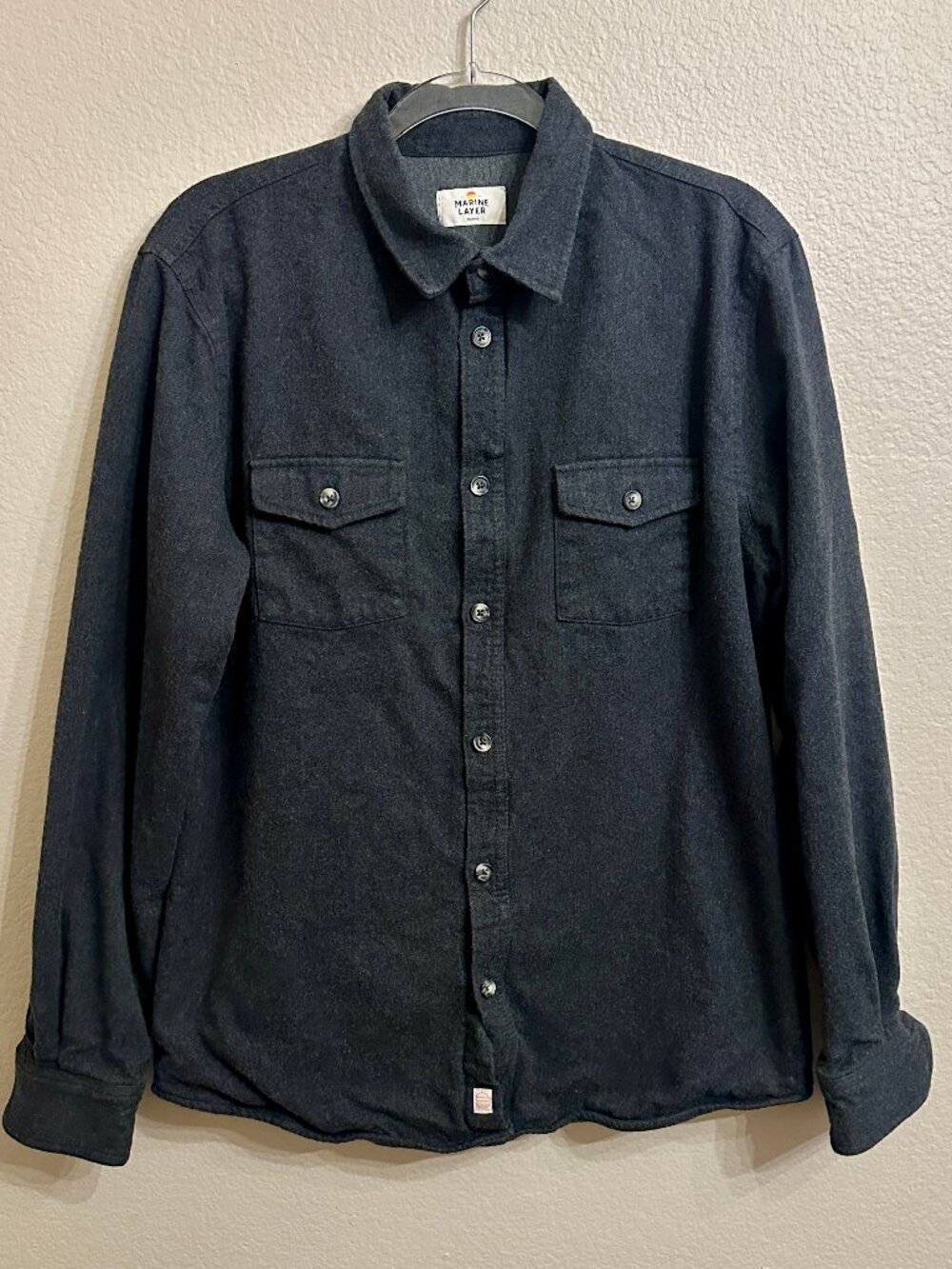 Marine Layer EUC Charcoal Gray Heavyweight Button-Down Shacket Size MARGE (M/L)